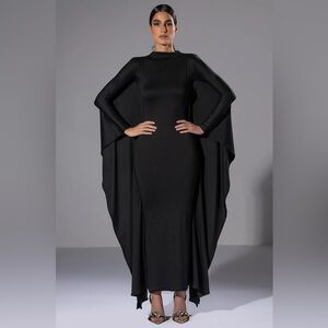 AKIRA Black Maxi Cape Dress